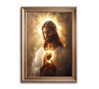 Lienzo decorativo para pared con diseño de corazón sagrado de Jesús, Cristo Jesús, divino misericordia, retrato de tranquilidad, cuadro de decoración de pared, póster impreso para sala de estar,