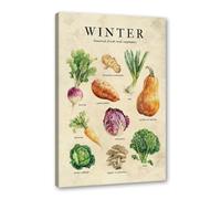 Lienzo decorativo para pared con diseño de frutas y verduras de temporada