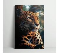 Lienzo decorativo para pared con diseño de leopardo, diseño moderno de gato salvaje, estilo nórdico minimalista, para decoración del hogar (40 x 60 cm, sin marco)