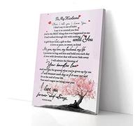 Lienzo decorativo para pared con texto "A mi marido, árbol y esposa"