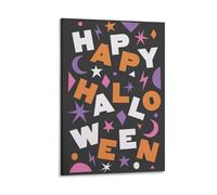 Lienzo decorativo para pared con texto "Happy Halloween" para sala de estar, dormitorio, baño, oficina, decoración del hogar, 30 x 45 cm