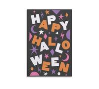 Lienzo decorativo para pared con texto "Happy Halloween", para sala de estar, dormitorio, baño, oficina, decoración del hogar, 40 x 60 cm