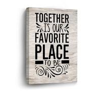Lienzo decorativo para pared de 30,5 x 40,6 cm, Together Is Our Favorite Place to Be en lienzo, tipografía, decoración de pared para el hogar, oficina, obras de arte para cama, comedor, pinturas