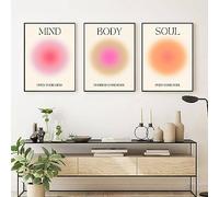 Lienzo decorativo para pared de alma y cuerpo y mente, póster de aura positiva, arte espiritual de gradiente de moda, lienzo positivo para pared, pintura artística para habitación, pósteres estéticos