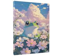 Lienzo decorativo para pared de anfibios de primavera, impresiones de anfibios con flores verdes y blancas, bonita decoración de pared de naturaleza para sala de estar, dormitorio, baño, dormitorio
