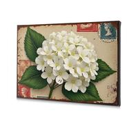 Lienzo decorativo para pared de baño, diseño de flores blancas con hojas verdes, decoración cristiana de Pascua para Cuartos, 20 x 30 cm