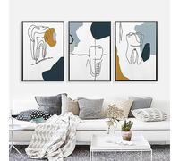 Lienzo decorativo para pared de clínica dental abstracta sin marco, 3 unidades, diseño moderno de dientes de clínica dental, cuadros e impresiones de pared para dentistas, oficina, baño de niños