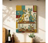 Lienzo decorativo para pared de cocina, diseño moderno de cócteles, pajaritas y lazos amarillos para colgar en la pared, impresiones artísticas para comedor, restaurante, desayuno, rincón, decoración