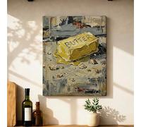 Lienzo decorativo para pared de cocina, diseño rústico contemporáneo, pan, sin amarillo, para colgar en el hogar, dormitorio, sala de estar, restaurante, comedor, 40,6 x 50,8 cm