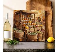 Lienzo decorativo para pared de cocina, diseño rústico vintage de cestas, tarros, cosecha, obras de arte terrosas, pintura para colgar en la pared, comedor, baño, restaurante, dormitorio, decoración
