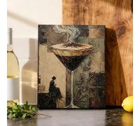 Lienzo decorativo para pared de cocina, diseño vintage de lavanda rústica, color marrón, pintura para colgar en la pared, comedor, restaurante, desayuno, rincón, decoración de 8 x 10 pulgadas