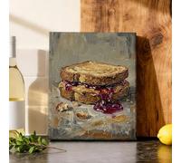 Lienzo decorativo para pared de cocina, estilo rústico, contemporáneo, pan de mermelada N/A, marrón, pintura para colgar en la pared, comedor, restaurante, desayuno, rincón, decoración de 8 x 10