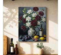 Lienzo decorativo para pared de cocina, jarrón rústico clásico de frutas, verano, verde, impresiones para colgar en la pared, arte para comedor, baño, restaurante, dormitorio, decoración de 40,6 x
