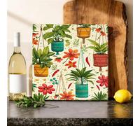 Lienzo decorativo para pared de cocina, macetero e tico bohemio verde de verano, pintura para colgar en la pared, hogar, dormitorio, sala de estar, restaurante, comedor, decoración de 12 x 12