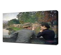 Lienzo decorativo para pared de Emile Friant The Lovers - Impresión sobre lienzo sobre un marco de madera - Imagen perfecta para decoración de pared