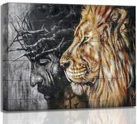 Lienzo decorativo para pared de Jesús y león para sala de estar, dormitorio, oficina, decoración del hogar