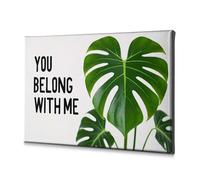 Lienzo decorativo para pared de Pascua, corazón de Monstera, You Belong With Me, decoración de Pascua, fotos de baño (20 x 30 cm)