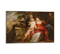 Lienzo decorativo para pared de San Juan Bautista de San Juan Bautista de Peter Paul Rubens-Holy Family with Saints Francis Anne Infant Saint John The Baptist Art Art Wall Print Photo Home Modern