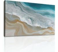Lienzo decorativo para pared, diseño abstracto de olas del océano, 88,9 x 61 cm, pinturas sin marco, cuadros modernos de lujo, pósteres multicolor o sala de estar, baño, dormitorio, pasillo