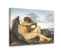 Lienzo decorativo para pared, diseño de ángel caído de Alexandre Cabanel, para decoración del hogar, escuela, oficina, marco de 61 x 91 cm