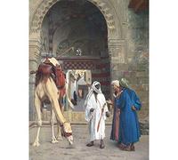 Lienzo decorativo para pared, diseño de arco de Gerome Arab Dispute Hombres Camel