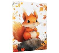 Lienzo decorativo para pared, diseño de ardilla otoñal, impresiones de criaturas del bosque de color naranja y marrón, decoración de animales para sala de estar, dormitorio, guardería, sin marco, 40,6
