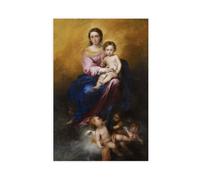 Lienzo decorativo para pared, diseño de Bartolome Esteban Murillo con la famosa Virgen del Rosario, para decoración del hogar, escuela, oficina, sin marco, 30,5 x 45,7 cm
