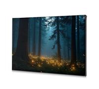 Lienzo decorativo para pared, diseño de bosque encantado con luces brillantes (30 x 40 cm)