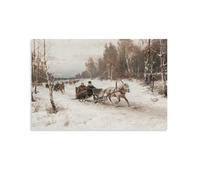 Lienzo decorativo para pared, diseño de bosque nevado de invierno, vintage, color blanco, Navidad, cabaña nórdica, lienzo, póster para sala de estar, dormitorio, baño, oficina, decoración del hogar