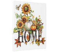 Lienzo decorativo para pared, diseño de calabaza y girasol, amarillo y naranja, póster de cosecha de otoño, arte de pared rústico, decoración del hogar para sala de estar, cocina, entrada, letrero de