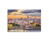 Lienzo decorativo para pared, diseño de ciudad de San Juan de Puerto Rico (50 x 75 cm)