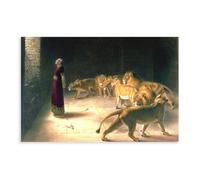 Lienzo decorativo para pared, diseño de Daniel con la respuesta al rey en la guarida de los leones por Briton Riviere, para decoración del hogar, escuela, oficina, sin marco, 30 x 45 cm