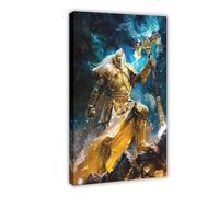 Lienzo decorativo para pared, diseño de Dios del trueno de la batalla, pinturas para decoración de sala de estar, dormitorio, 12 x 18 pulgadas (30 x 45 cm)