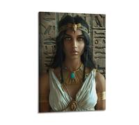 Lienzo decorativo para pared, diseño de la reina egipcia de Cleopatra, póster de diosa divina, decoración de estilo antiguo para sala de meditación, dormitorio, amante del arte histórico, espacio en