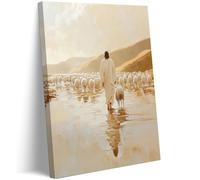 Lienzo decorativo para pared, diseño de las 99 ovejas, diseño de Jesús lleva al cordero perdido, cuadro decorativo para pared, diseño de Cristo Pastor, historias bíblicas, pósteres, impresiones para