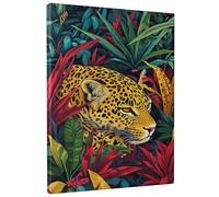 Lienzo decorativo para pared, diseño de leopardo de la selva, estampado de gato salvaje amarillo y negro, decoración exótica del hogar para sala de estar, dormitorio, oficina, sin marco, 8 x 12