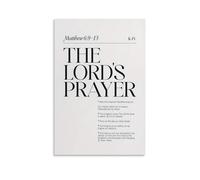 Lienzo decorativo para pared, diseño de Mateo de la Biblia de The Lords Prayer Matthew 6, póster para sala de estar, dormitorio, baño, oficina, decoración del hogar, 50 x 75 cm