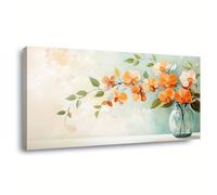 Lienzo decorativo para pared diseño de orquídea pintura abstracta moderna para sala de estar oficina baño dormitorio cocina (40 x 80 cm marco interior)