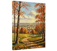 Lienzo decorativo para pared, diseño de paisaje otoñal, impresiones escénicas de color naranja y marrón, arte abstracto de pared para decoración estética del hogar para sala de estar, dormitorio