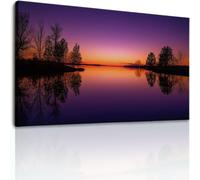 Lienzo decorativo para pared, diseño de paisaje y lago, minimalista, para sala de estar, sofá, entrada, dormitorio, guardería, multicolor, decoración de pared para el hogar, 88,9 x 61 cm, sin marco