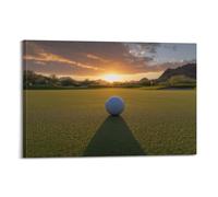Lienzo decorativo para pared, diseño de pelota de golf con texto en inglés "Lies on the Green" (30 x 45 cm), diseño vintage de música y películas, pintura decorativa para sala de estar, dormitorio, 30