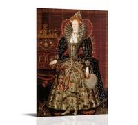 Lienzo decorativo para pared, diseño de reina Isabel I, 60 x 90 cm