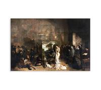 Lienzo decorativo para pared, diseño de The Artist's Studio (L'Atelier Du Peintre) de Gustave Courbet con las 100 mejores pinturas del mundo para decoración del hogar, escuela, oficina