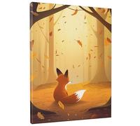 Lienzo decorativo para pared, diseño de zorro de otoño, impresión de zorro marrón y naranja, arte de pared de cuento de hadas del bosque, decoración estética del hogar para sala de estar, dormitorio