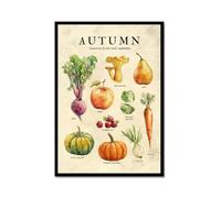 Lienzo decorativo para pared, diseño vintage de frutas y verduras de