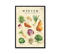 Lienzo decorativo para pared, diseño vintage de frutas y verduras de