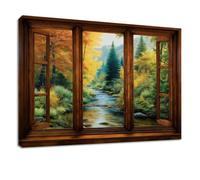 Lienzo decorativo para pared, imágenes 3D de paisajes de la naturaleza, 70 x 50 cm, impresiones sobre lienzo para niños, niñas, adolescentes, árboles de bosque verde, impresiones decorativas, para