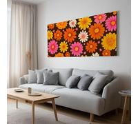 Lienzo decorativo para pared, imágenes para sala de estar y dormitorio, baño, impresiones vintage elegantes de crisantemo para paredes, impresión para ocasiones especiales (99 x 76 cm), sin marco