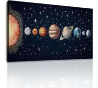 Lienzo decorativo para pared, planetas del sistema solar, impresiones en lienzo de 59 x 20 pulgadas, pinturas sin marco, imágenes de pared de galaxia del universo de fantasía, pósteres de colores