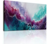 Lienzo decorativo sin marco, lienzo de humo fluido de ensueño, impermeable, impresiones abstractas de 88,9 x 61 cm, decoración de pared multicolor para sala de estar, dormitorio, guardería